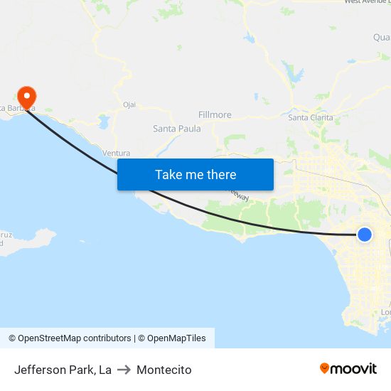 Jefferson Park, La to Montecito map