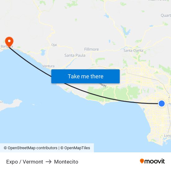 Expo / Vermont to Montecito map