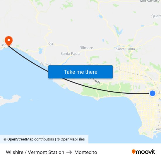 Wilshire / Vermont Station to Montecito map