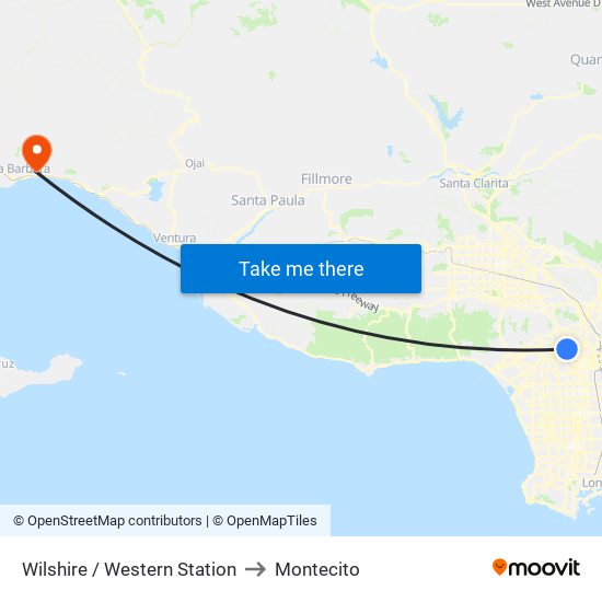 Wilshire / Western Station to Montecito map
