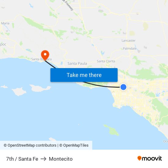 7th / Santa Fe to Montecito map