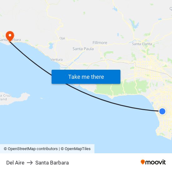 Del Aire to Santa Barbara map