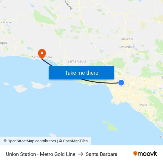 Union Station - Metro Gold Line to Santa Barbara map