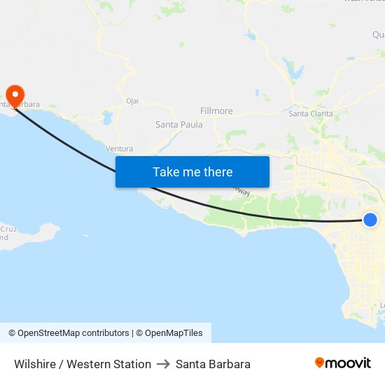 Wilshire / Western Station to Santa Barbara map