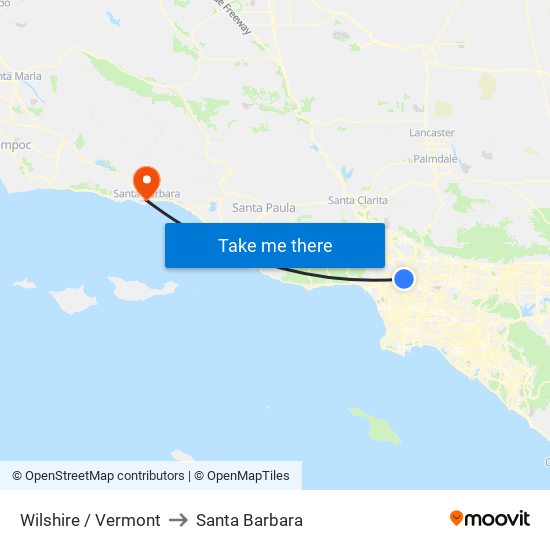 Wilshire / Vermont to Santa Barbara map