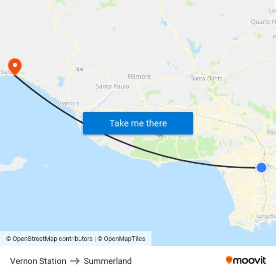 Vernon Station to Summerland map