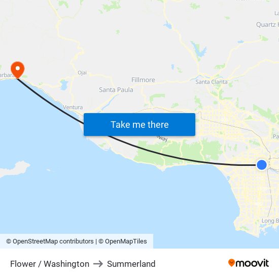 Flower / Washington to Summerland map