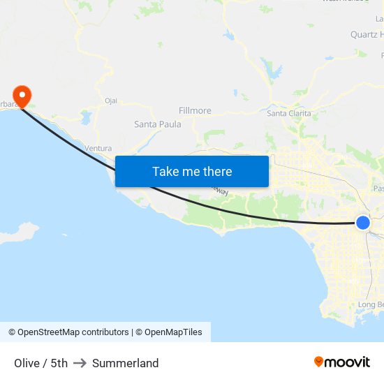 Olive / 5th to Summerland map