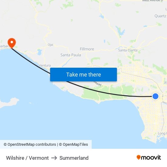 Wilshire / Vermont to Summerland map