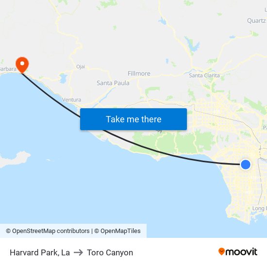 Harvard Park, La to Toro Canyon map