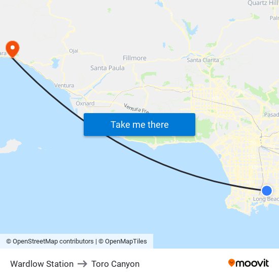 Wardlow Station to Toro Canyon map