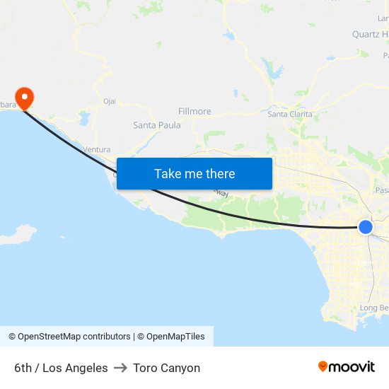 6th / Los Angeles to Toro Canyon map