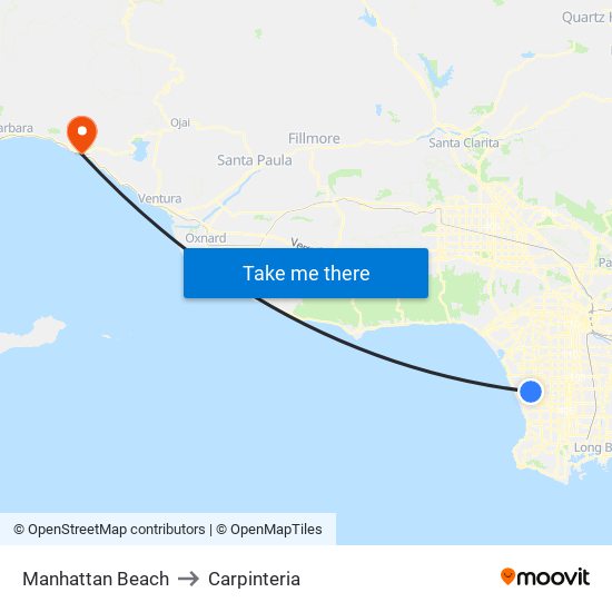 Manhattan Beach to Carpinteria map