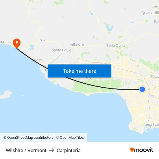 Wilshire / Vermont to Carpinteria map