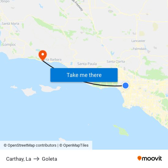 Carthay, La to Goleta map