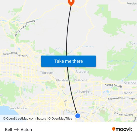 Bell to Acton map