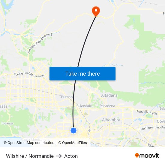 Wilshire / Normandie to Acton map