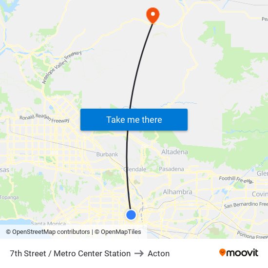 7th Street / Metro Center Station to Acton map