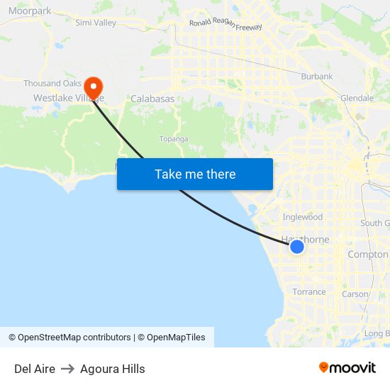 Del Aire to Agoura Hills map