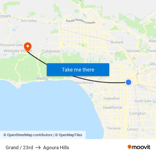 Grand / 23rd to Agoura Hills map