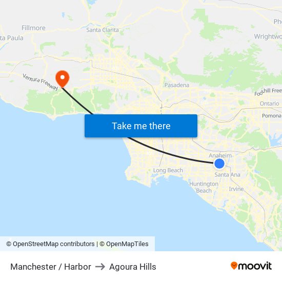 Manchester / Harbor to Agoura Hills map