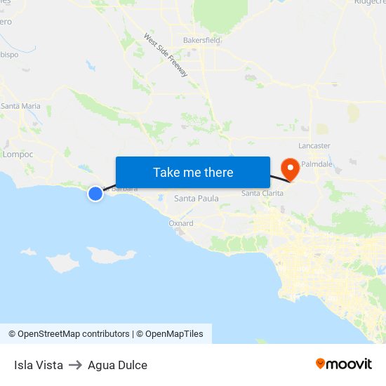 Isla Vista to Agua Dulce map