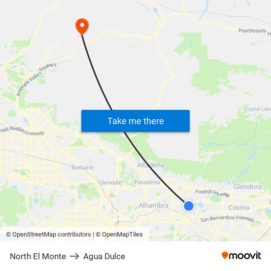 North El Monte to Agua Dulce map