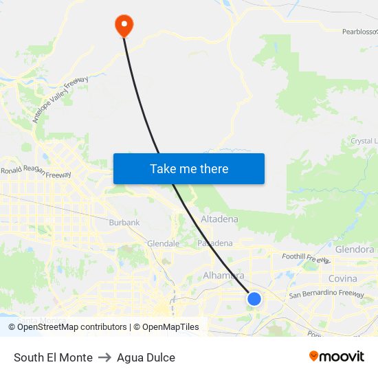 South El Monte to Agua Dulce map