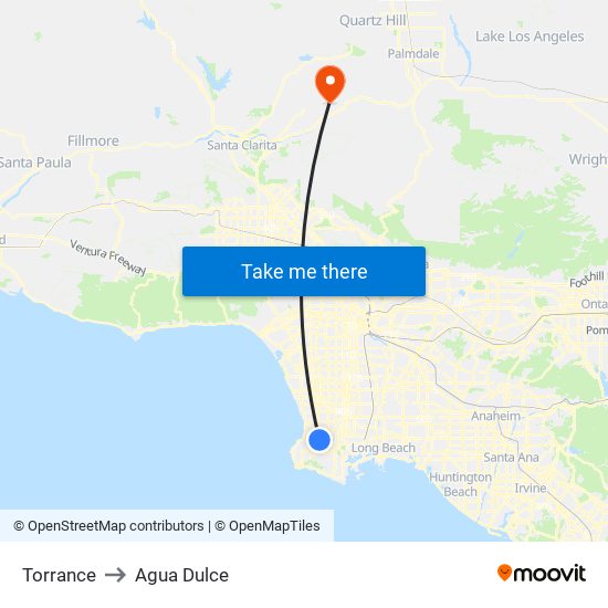 Torrance to Agua Dulce map