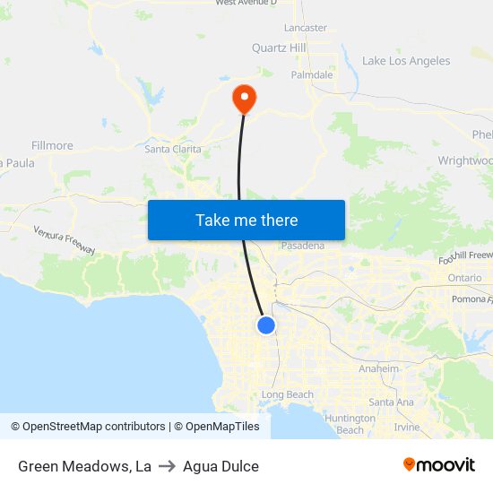 Green Meadows, La to Agua Dulce map