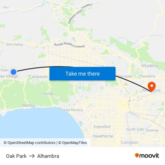 Oak Park to Alhambra map