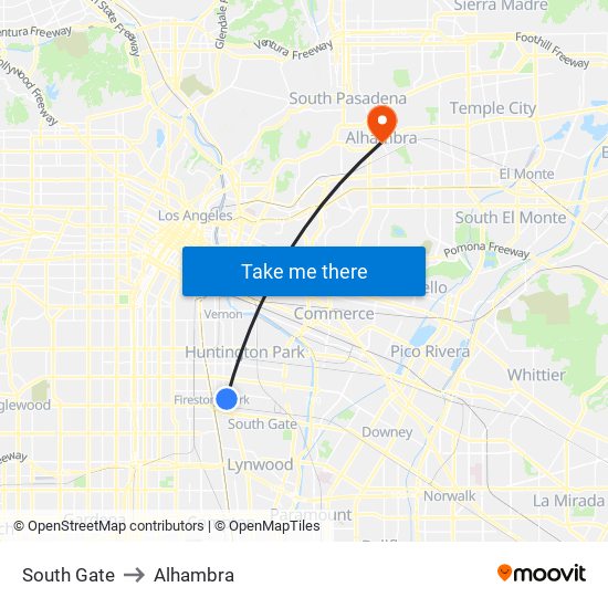 South Gate to Alhambra map