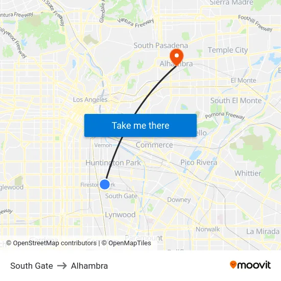 South Gate to Alhambra map