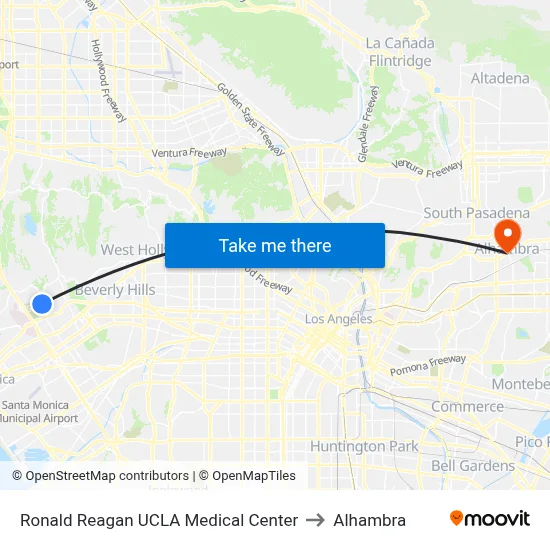 Ronald Reagan UCLA Medical Center to Alhambra map
