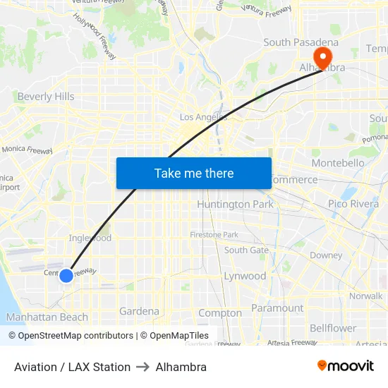 Aviation / Imperial Station to Alhambra map