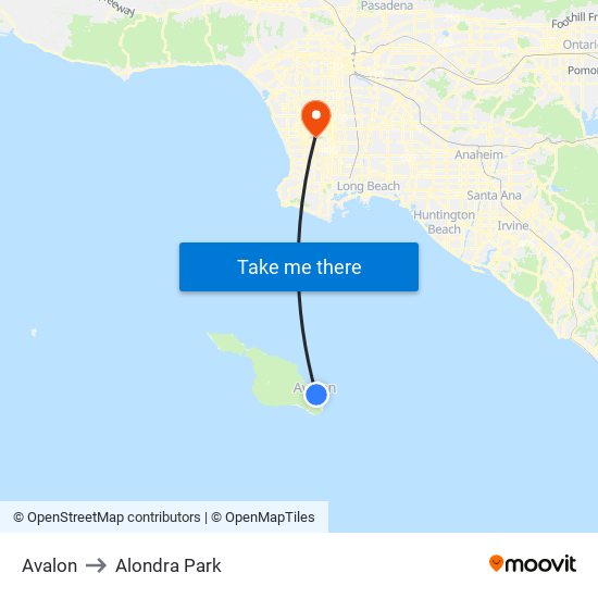 Avalon to Alondra Park map