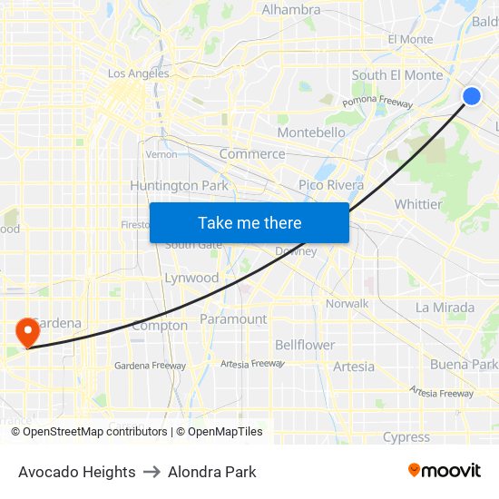 Avocado Heights to Alondra Park map