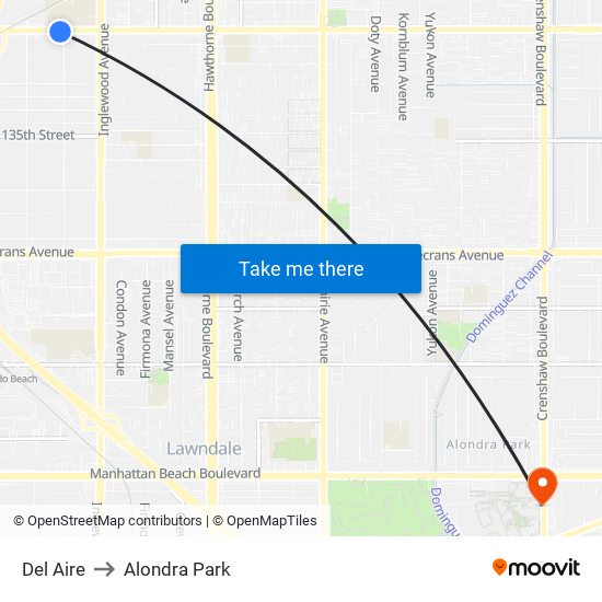 Del Aire to Alondra Park map