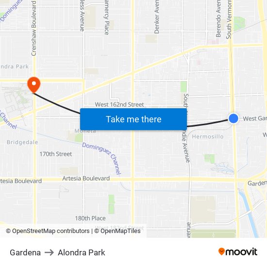 Gardena to Alondra Park map