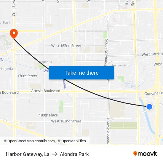 Harbor Gateway, La to Alondra Park map