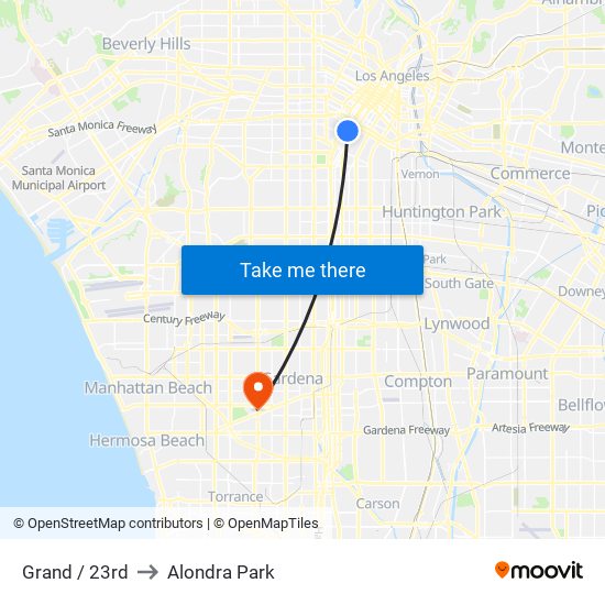 Grand / 23rd to Alondra Park map