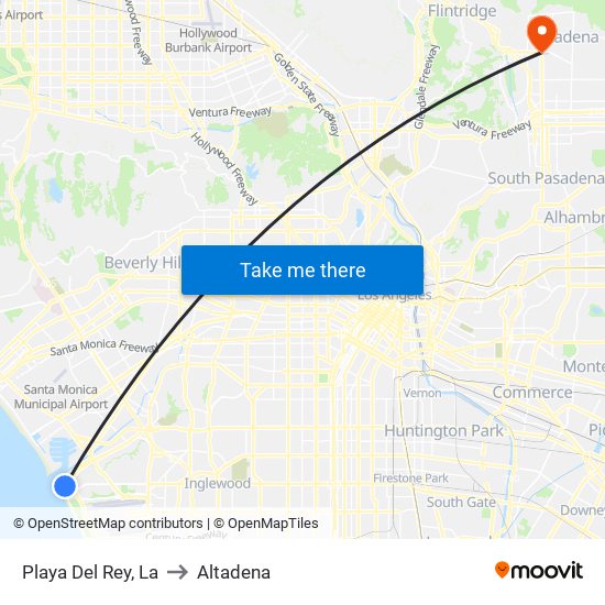 Playa Del Rey, La to Altadena map