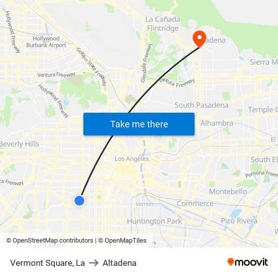 Vermont Square, La to Altadena map