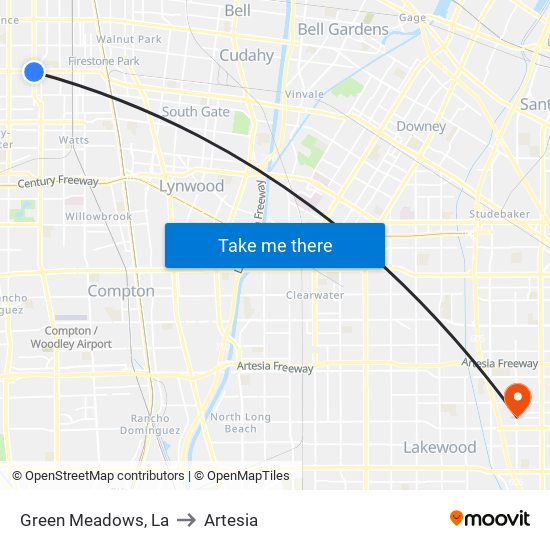 Green Meadows, La to Artesia map