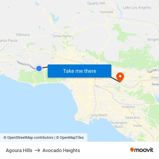 Agoura Hills to Avocado Heights map