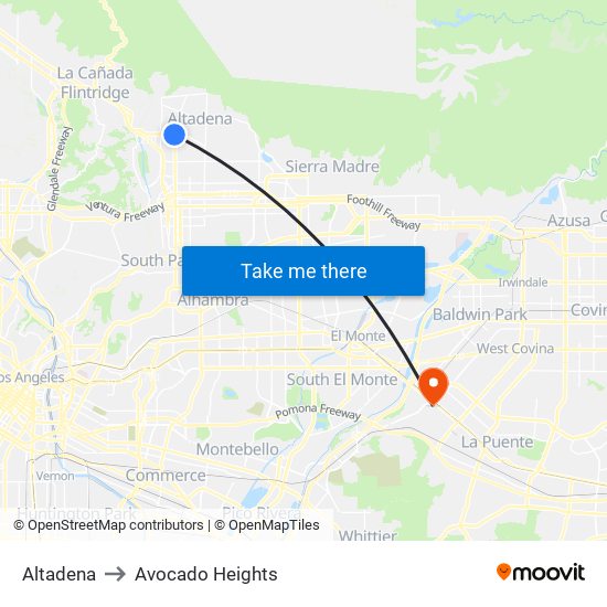 Altadena to Avocado Heights map