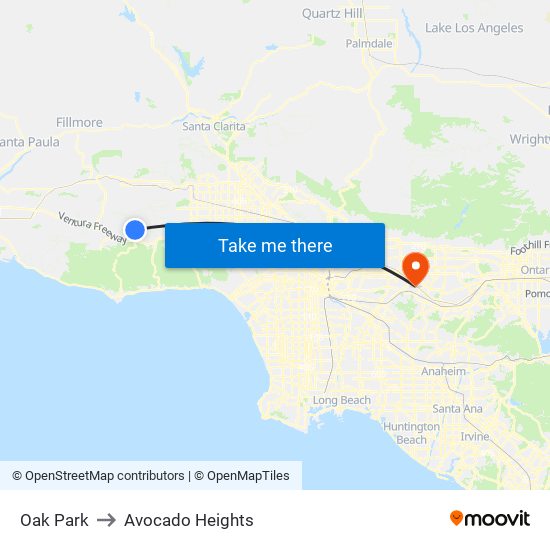 Oak Park to Avocado Heights map