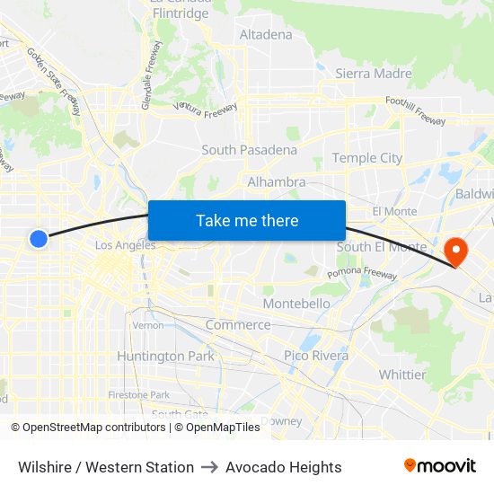 Wilshire / Western Station to Avocado Heights map