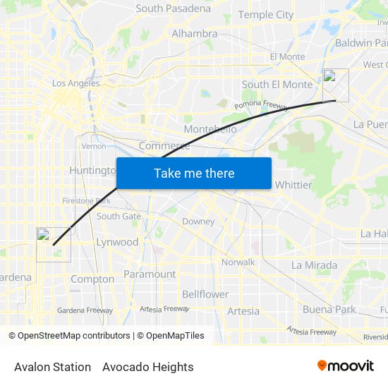 Avalon Station to Avocado Heights map