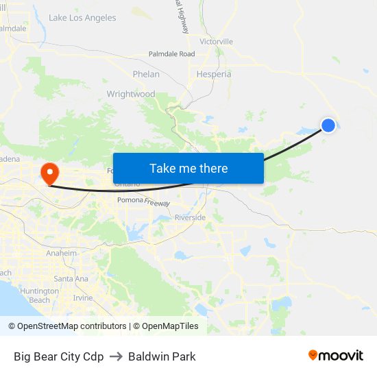 Big Bear City Cdp to Baldwin Park map